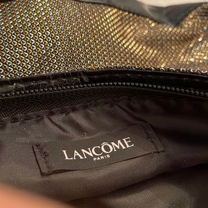 Lancôme Paris Woven gold black trim bag